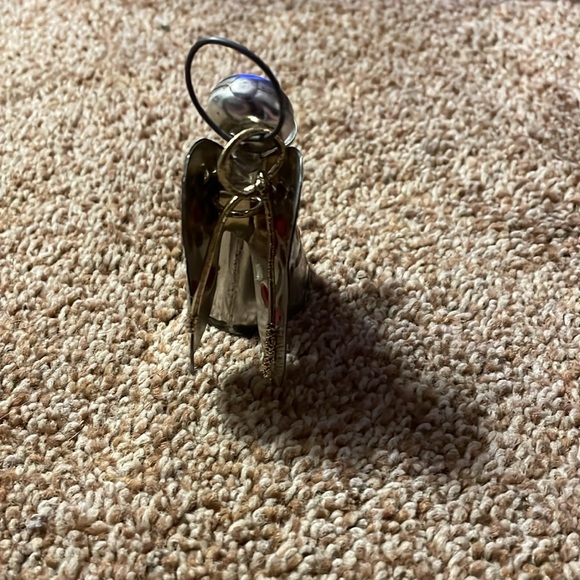 Standing Metal Christmas Angel ornament made in Mexico - Picture 3 of 5